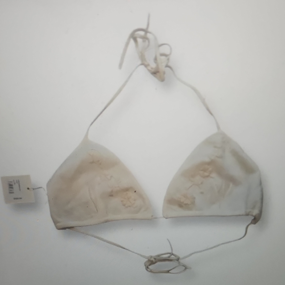 Favorite Daughter Ivory Cashmere & Wool Embroidered Bikini Top Size Xl